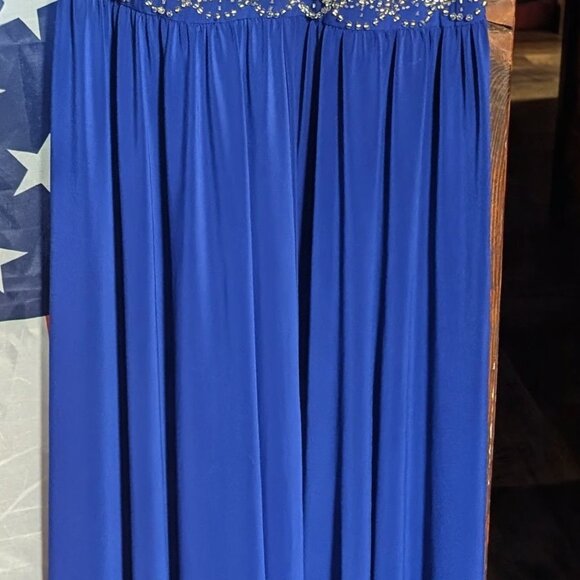 Royal Blue Beaded Prom Dress | Floor-Length Formal Gown - Picture 4 of 4